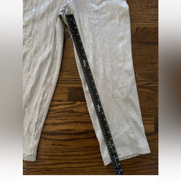Anthropologie sequin Jumpsuit Women Silver Gray Stretch Coastal Disco Occasion - Picture 15 of 16